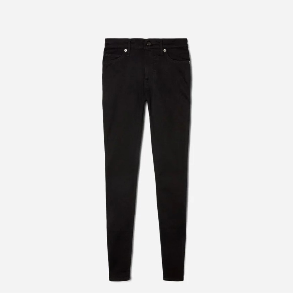 NWT Everlane The Mid-Rise Skinny Stretch Jeans Black Size 28 - Picture 2 of 9
